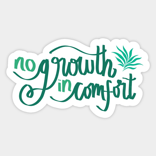 No growth in comfort Sticker by Bouquet of love